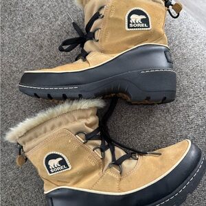 Sorel Camel Boots with Black Outsoles